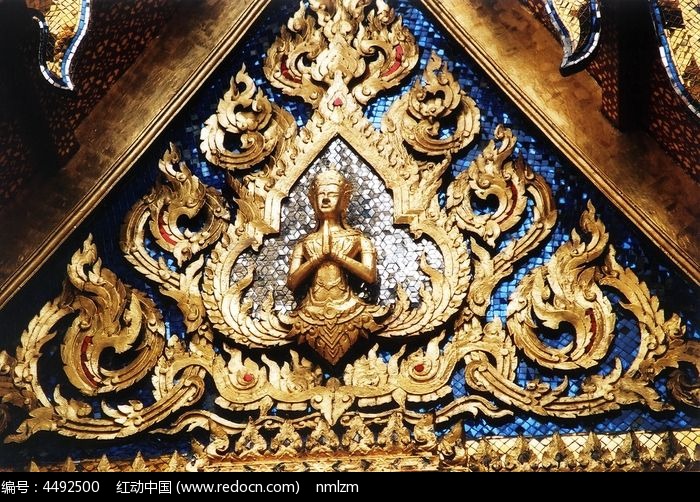 泰国大王宫墙壁金箔装饰画