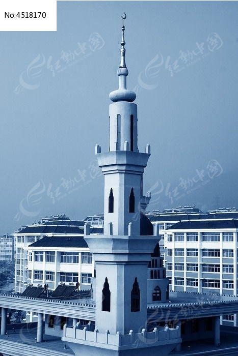 伊斯兰教清真寺上的塔楼