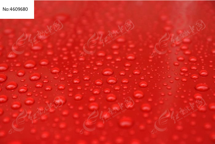 色彩鲜艳的红色雨水水珠背景素材