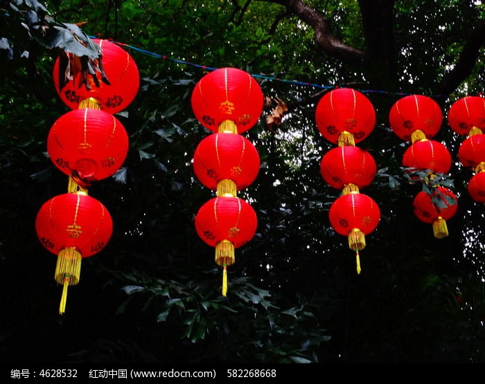 中国传统红色小灯笼图片_图片_红动手机版