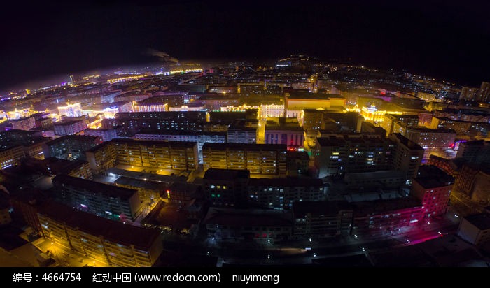 黑河城市夜景全景图冬季