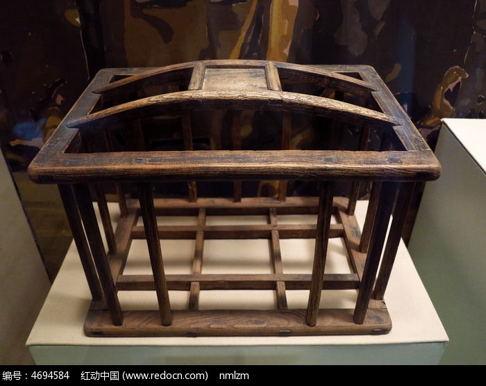 清代新娘陪嫁品木鹅笼图片,高清大图