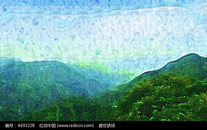 山脉风景水彩画