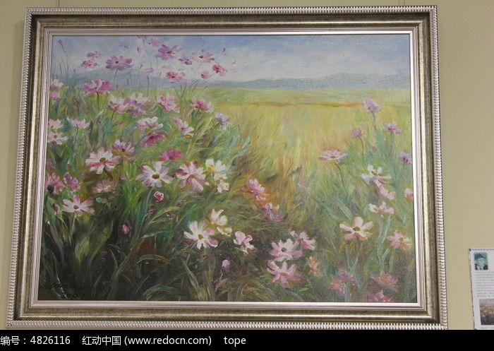 花丛油画图片