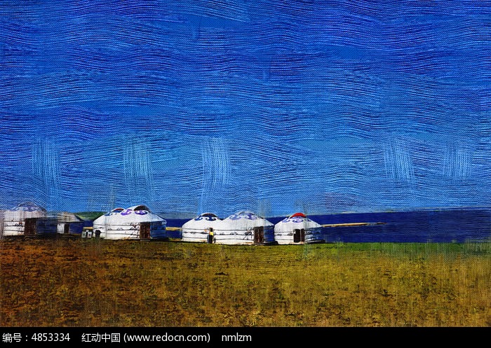 电脑油画《草原风情》