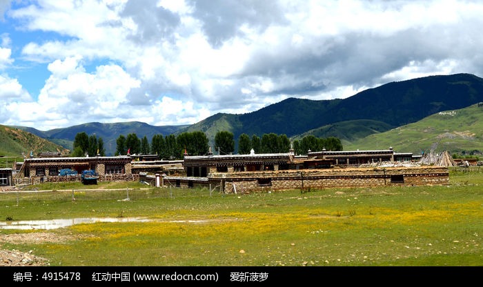 田野里的藏族民居