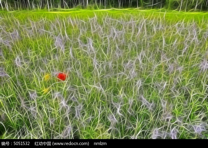 电脑抽象画《草甸花海》