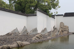 苏州博物馆景墙造景