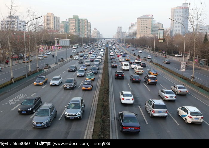 北京三环主路车流
