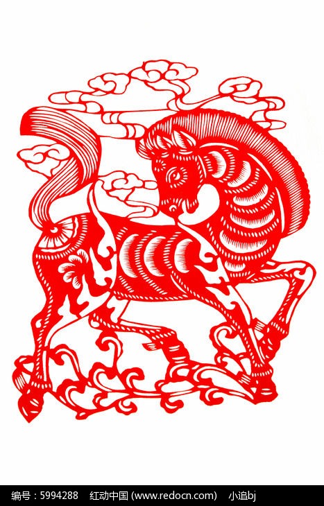 十二生肖马剪纸图片,高清大图_传统工艺素材