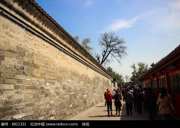 老北京砖墙砖游客街景图片高清图片下载_红动中国