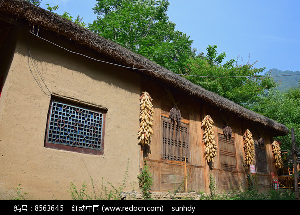 草屋农舍风景图