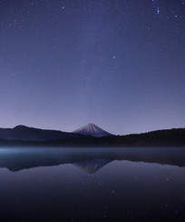 星空下的湖泊