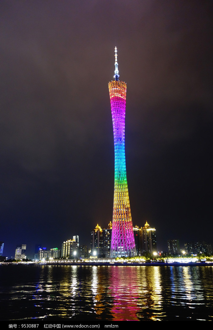 广州塔灯光夜景 高清图片下载_红动中国