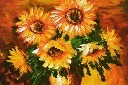 高清向日葵花束花瓶装饰画