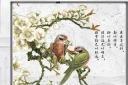 新中式鸟语花香玄关装饰画