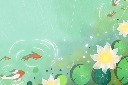 夏日荷花池塘锦鲤元素