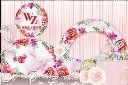 粉色粉嫩花卉婚礼背景