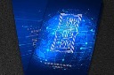 蓝色竖版科技邀请函