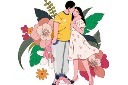 七夕情侣拥抱素材