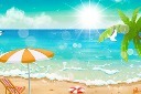 海边处暑插画