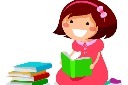 卡通看书人物素材图片