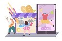 手机购物卡通元素