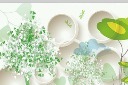 3d绿色树木电视背景墙