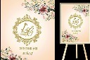 木板蕾丝婚礼水牌设计