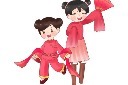 春节女孩扭秧歌素材模板