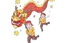 春节过年双人舞龙元素