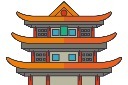 春节古塔建筑素材