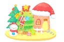 圣诞小屋元素模板