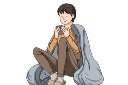 冬天人物裹被子元素图片