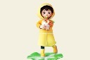 立春C4D雨衣人物插画