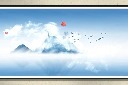 蓝色水墨装饰挂画