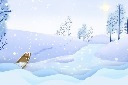 卡通插画唯美小雪冬天背景