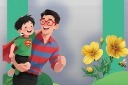 简约父亲节拍照框照相框模板