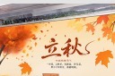 中国传统二十四节气立秋宣传展板模板