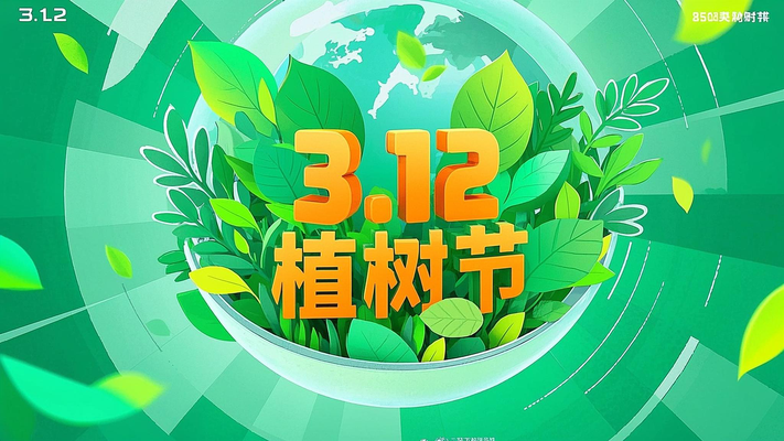 绿色地球图案植树节