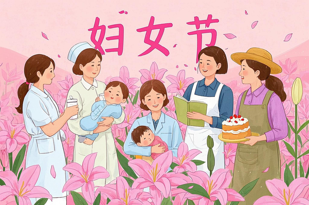 多彩职业风妇女节主题插画