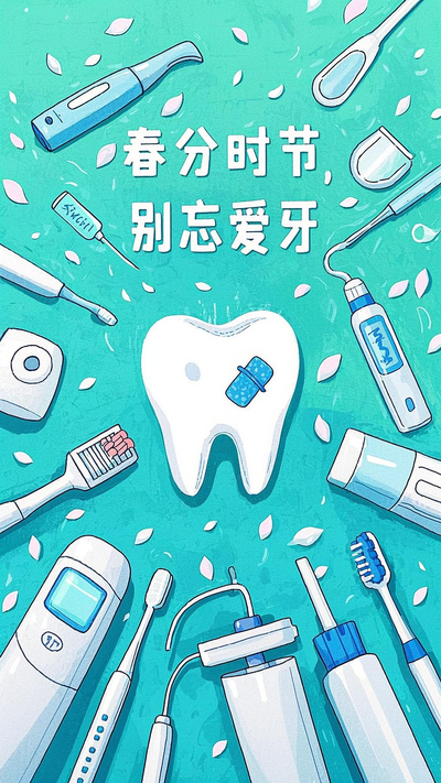 与春同行护牙相伴海报设计