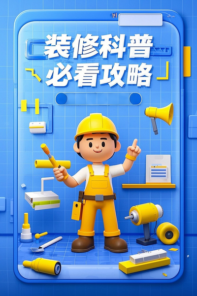 装修科普必看攻略小红书封面海报