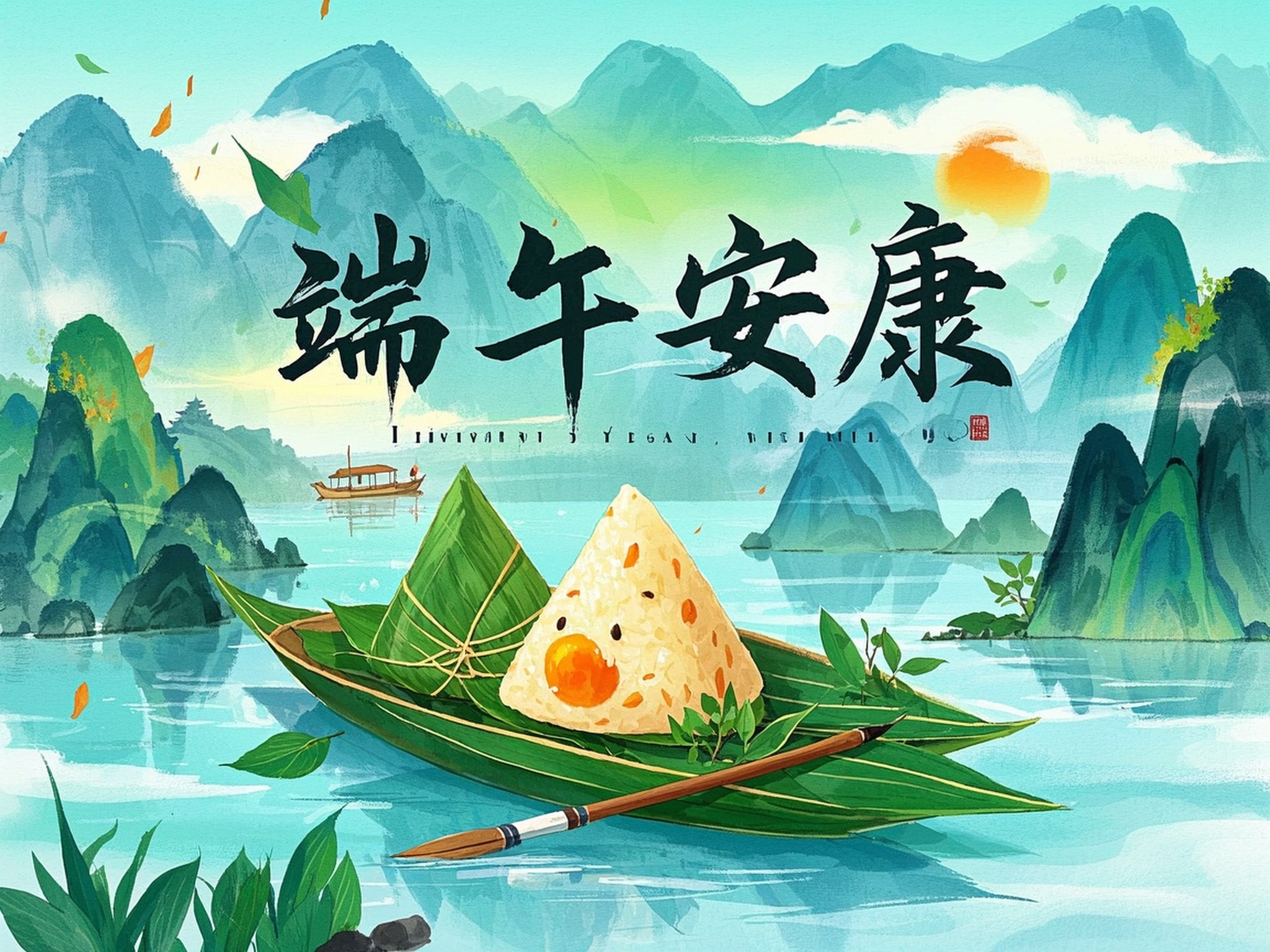 水墨端午安康