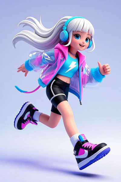 3D plush style艺术少女