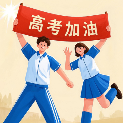 高考加油插画