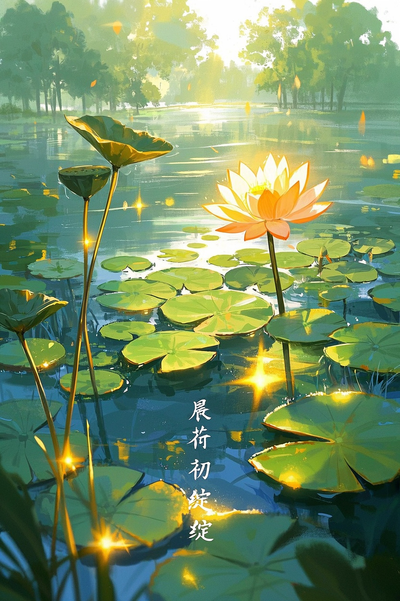 晨荷初绽
