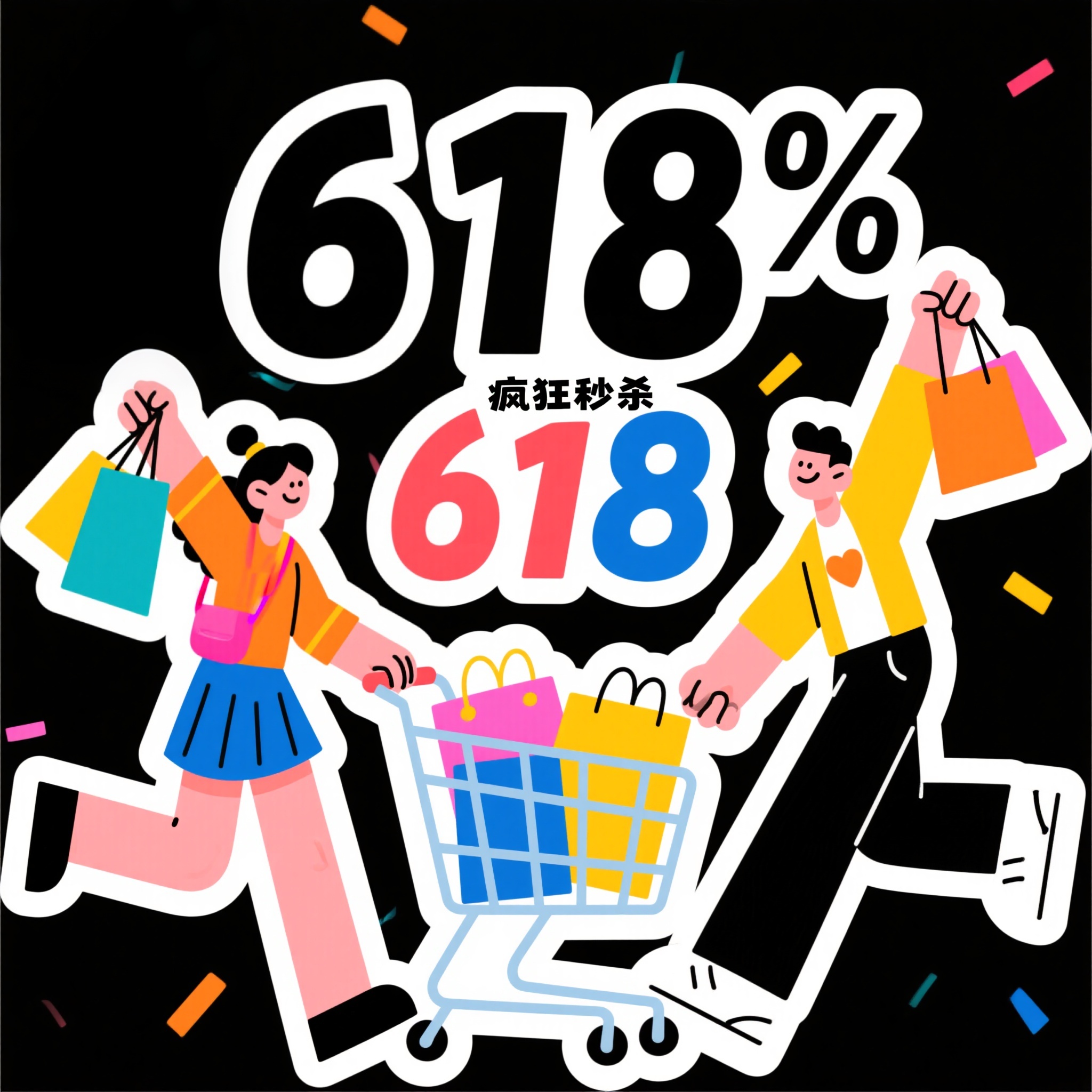 618贴纸插画