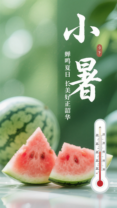 夏日小暑节气海报