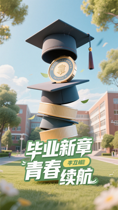 毕业季毕业新章青春续航校园海报